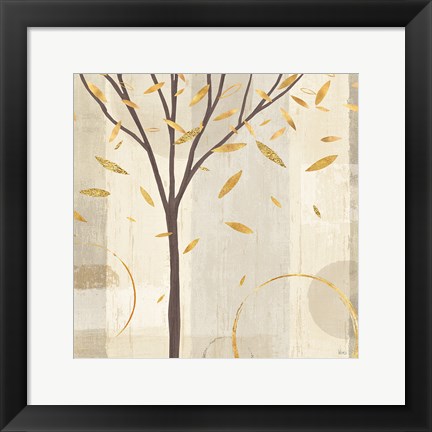 Framed Watercolor Forest Gold IV Print