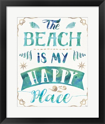 Framed Love and the Beach II Print