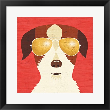 Framed Beach Bums Terrier I Print