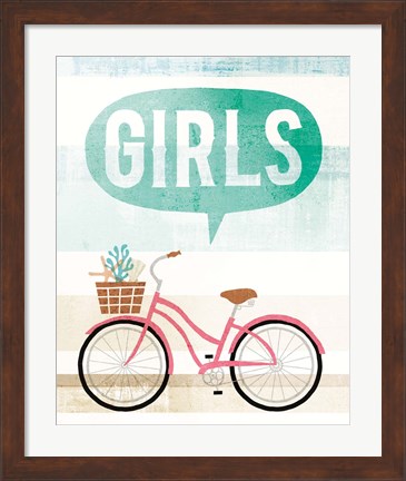 Framed Beach Cruiser Girls II Print