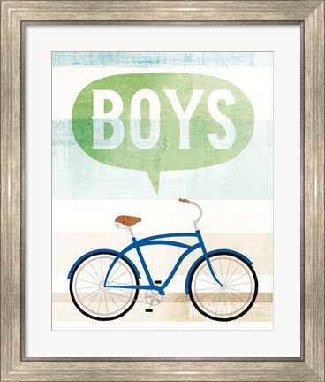 Framed Beach Cruiser Boys II Print