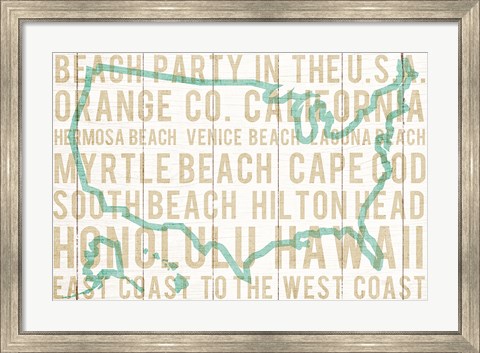 Framed Bon Voyage USA Print