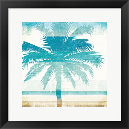 Framed Beachscape Palms II Print