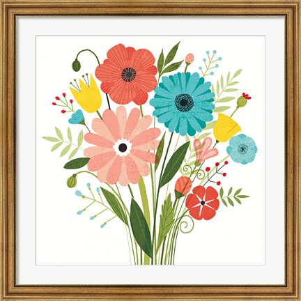 Framed Seaside Bouquet II Print