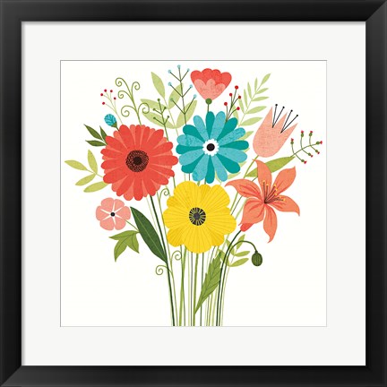 Framed Seaside Bouquet III Print