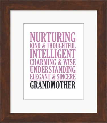 Framed Adjectives for Grandma Print