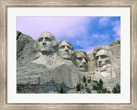 Framed View of Mount Rushmore National Monument Presidential Faces, South Dakota Print