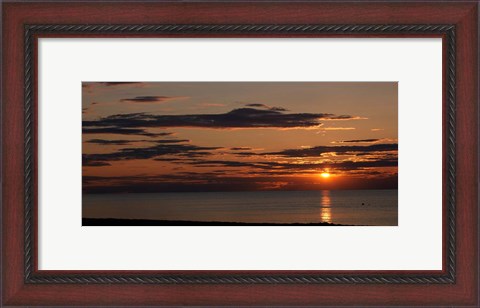 Framed Sunset over the ocean, Jetties Beach, Nantucket, Massachusetts Print