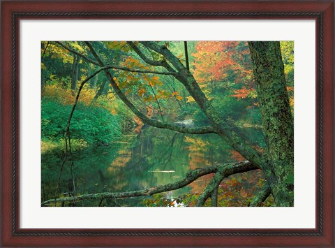 Framed Fall on the Lamprey River below Wiswall Dam, New Hampshire Print