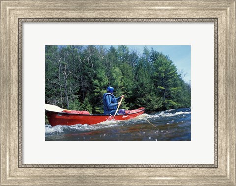 Framed Paddling on the Suncook River, Tributary to the Merrimack River, New Hampshire Print