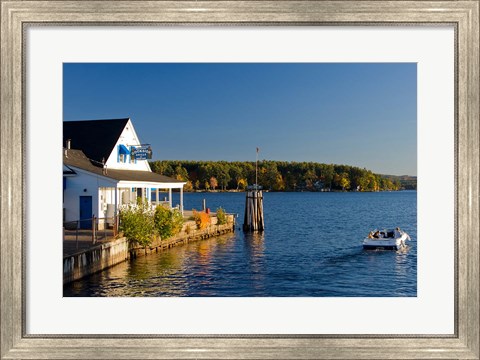 Framed Wolfeboro Dockside Grille on Lake Winnipesauke, New Hampshire Print