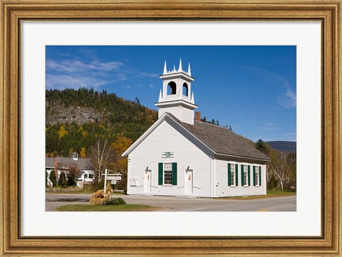 Framed Union Church, Downtown Stark, New Hampshire Print