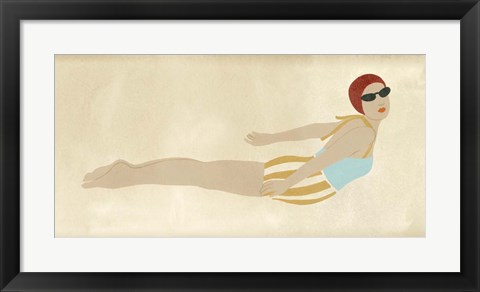 Framed Vintage Diver I Print