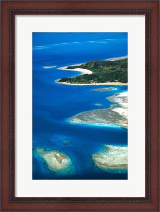 Framed Aerial of Maolo Island, Mamanuca Islands, Fiji Print