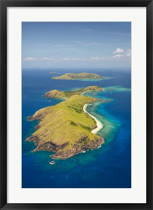 Framed Yanuya Island, Mamanuca Islands, Fiji Print