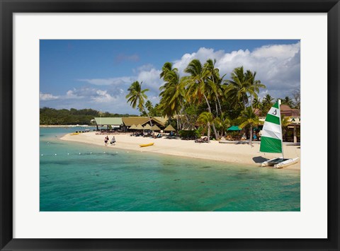 Framed Plantation Island Resort, Malolo Lailai Island, Fiji Print