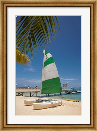 Framed Hobie Cat, Plantation Island Resort, Malolo Lailai Island, Mamanuca Islands, Fiji Print