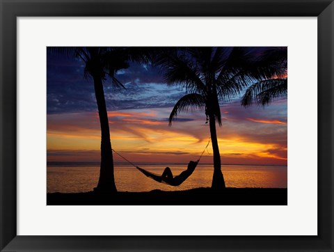 Framed Hammock, Travel, Fiji Print