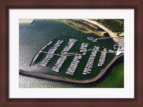 Framed WWI Submarine Wreck and Marina, Port Phillip Bay, Melbourne, Victoria, Australia Print