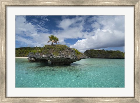 Framed Fiji, Island of Fulanga. Lagoon inside volcanic caldera. Print