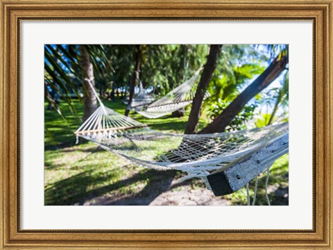 Framed Hammock on the beach, Nacula island, Yasawa, Fiji, South Pacific Print