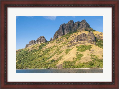 Framed Naviti island, Yasawa, Fiji, South Pacific Print