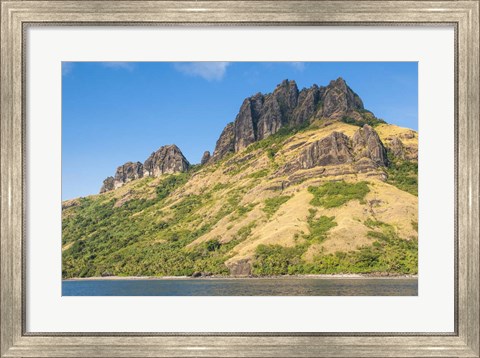 Framed Naviti island, Yasawa, Fiji, South Pacific Print