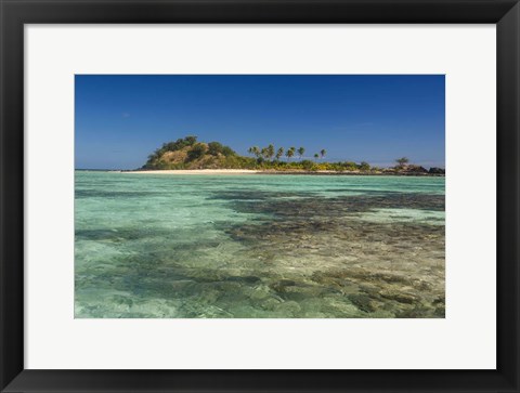 Framed turquoise waters of the blue lagoon, Yasawa, Fiji, South Pacific Print