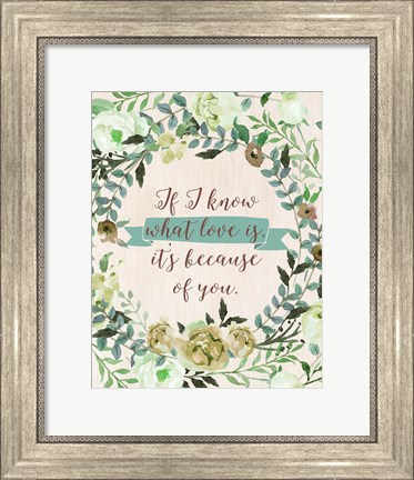 Framed Mom Because of You Print