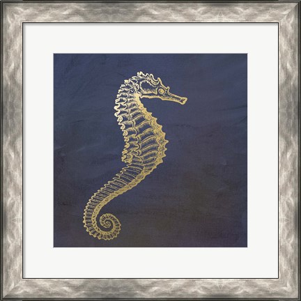 Framed Golden Seahorse Print