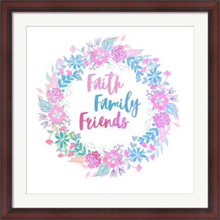 Framed Faith, Family, Friends-Pastel Print