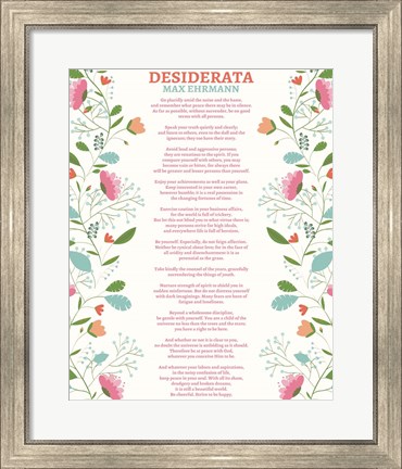 Framed Decorative Desiderata Print