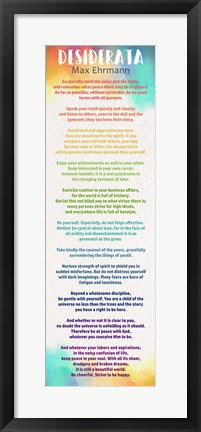 Framed Colorful Desiderata Print