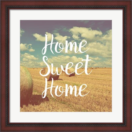 Framed Home Sweet Home Bales of Hay Print