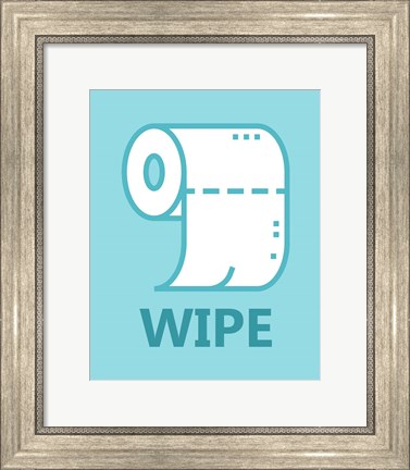 Framed Boy&#39;s Bathroom Task-Wipe Print