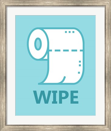 Framed Boy&#39;s Bathroom Task-Wipe Print