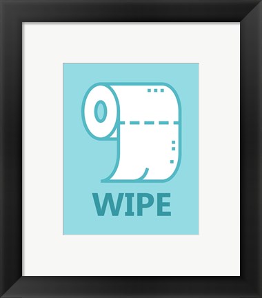 Framed Boy&#39;s Bathroom Task-Wipe Print