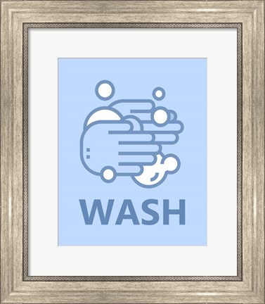 Framed Boy&#39;s Bathroom Task-Wash Print