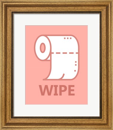 Framed Girl&#39;s Bathroom Task-Wipe Print