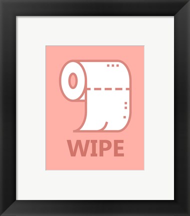 Framed Girl&#39;s Bathroom Task-Wipe Print