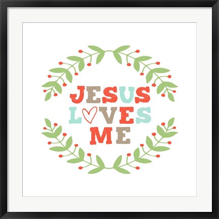 Framed Jesus Loves Me-Garland Print