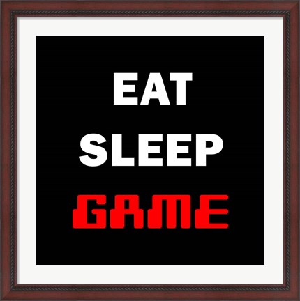 Framed Eat Sleep Game - Black Print