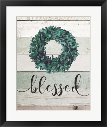 Framed Blessed Wreath II Print