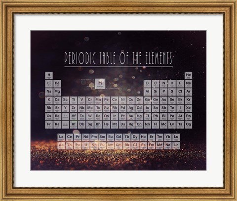 Framed Periodic Table Gold Dust - Purple Print