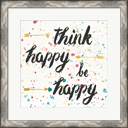 Framed Think Happy II Print