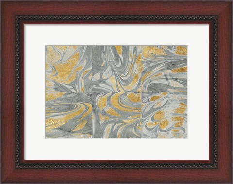 Framed Marbled Abstract Neutral Print