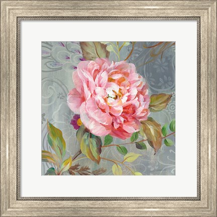 Framed Peonies and Paisley II Print