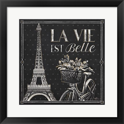 Framed Vive Paris VI Print