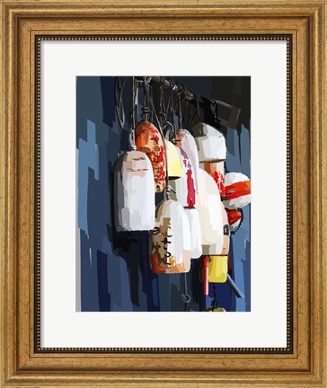 Framed Vibrant Buoys II Print