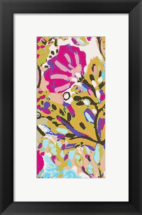 Framed Pink Boho Floral I Print